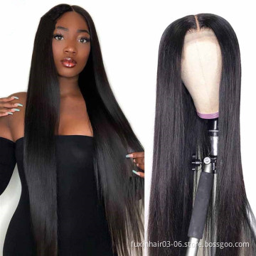 13X6X1 HD Transparent Lace Frontal Wigs Natural HD Film Thin Lace Closure Wig 30 Inch Peruvian Virgin Straight Human Hair Wig